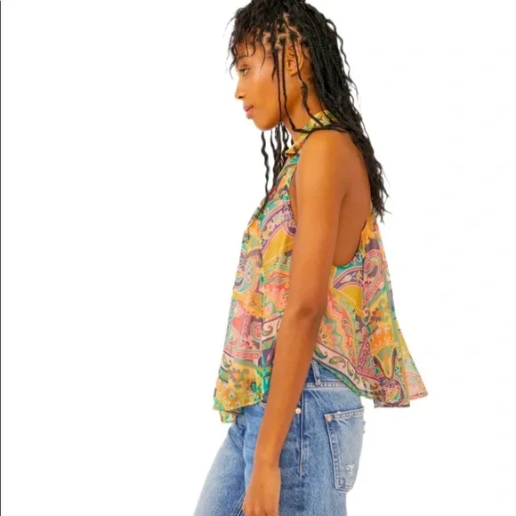 Free People Colorful Paisley Halter Blouse - Picture 2 of 11